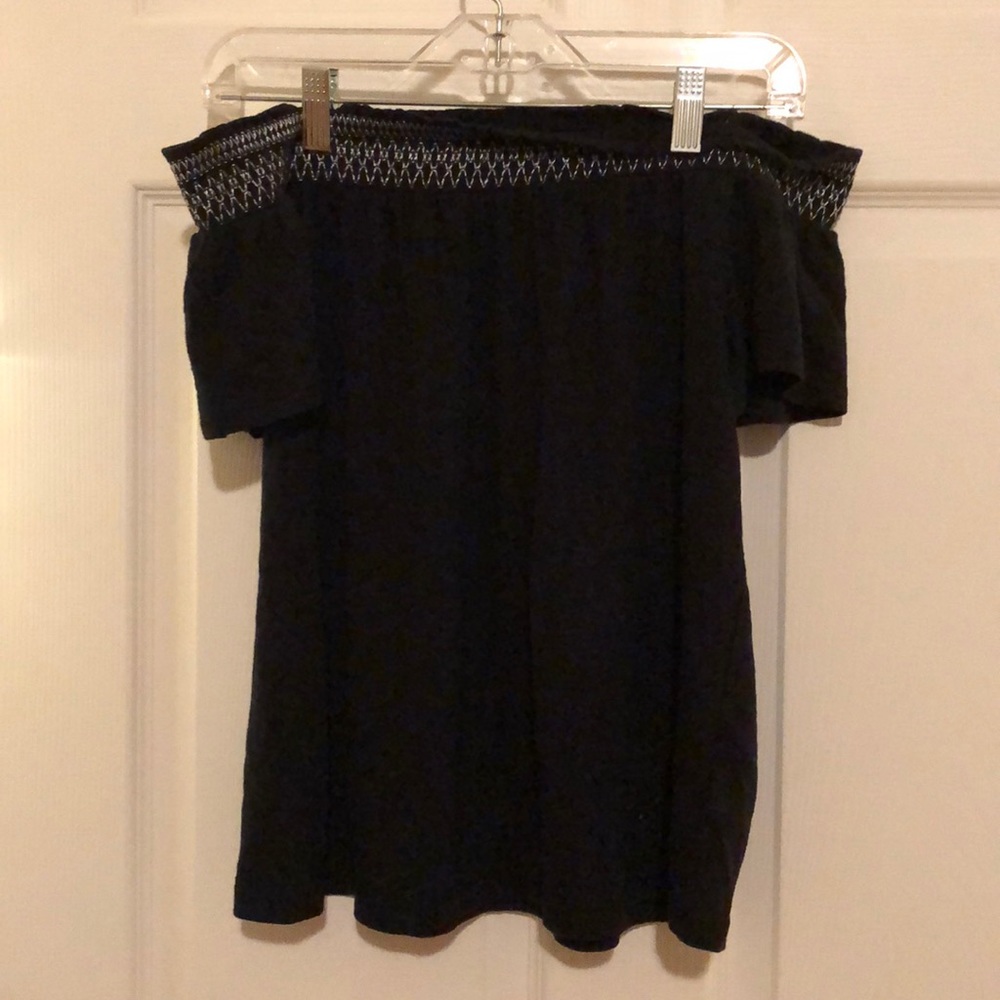Off the shoulder black top
